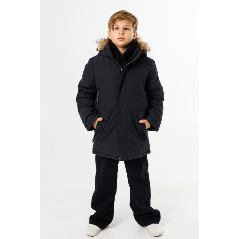 Куртка зимняя Imydaq Style теплая для мальчика 10-15 лет , Темно-синий, 164