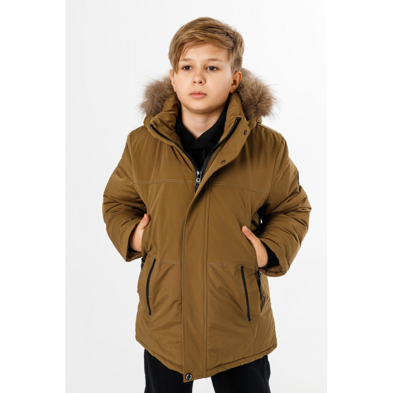 Куртка зимняя Imydaq Style теплая для мальчика 10-15 лет , Черный, 140