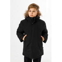 Куртка зимняя Imydaq Style теплая для мальчика 10-15 лет , Черный, 140