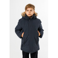 Куртка зимняя Imydaq Style теплая для мальчика 10-15 лет , Графит, 140