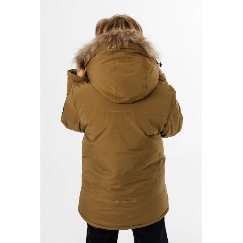 Куртка зимняя Imydaq Style теплая для мальчика 10-15 лет , Горчичный, 164