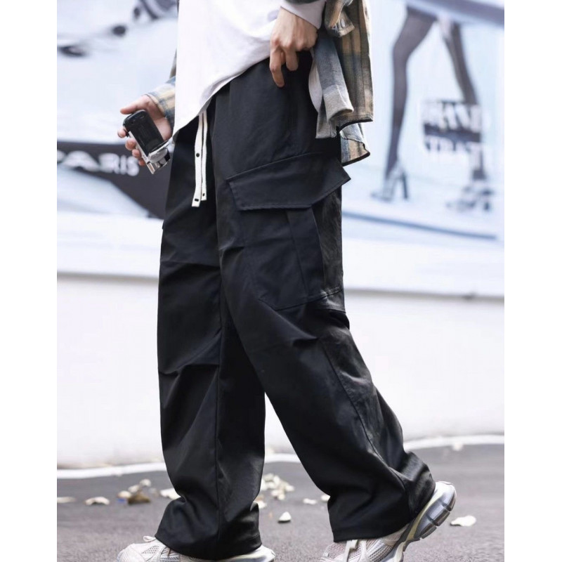 Штани широкі карго Alder баггі теплі вуличний стиль хлопчику 10-17 років скейтери на флісі, Чорний 164