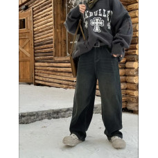Джинсы багги BZ Bear теплые скейтеры широкие для мальчика 12-17 лет на флисе , Синий 152