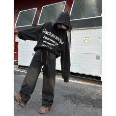 Джинсы багги Alder теплые скейтеры широкие для мальчика 12-17 лет на флисе , Синий 152