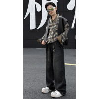 Джинсы багги Alder теплые скейтеры широкие для мальчика 12-17 лет на флисе , Синий 176