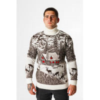 Светр чоловічий Navas гольф новорічний , L, Коричневий