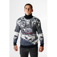 Свитер мужской Navas гольф новогодний , XL, Синий