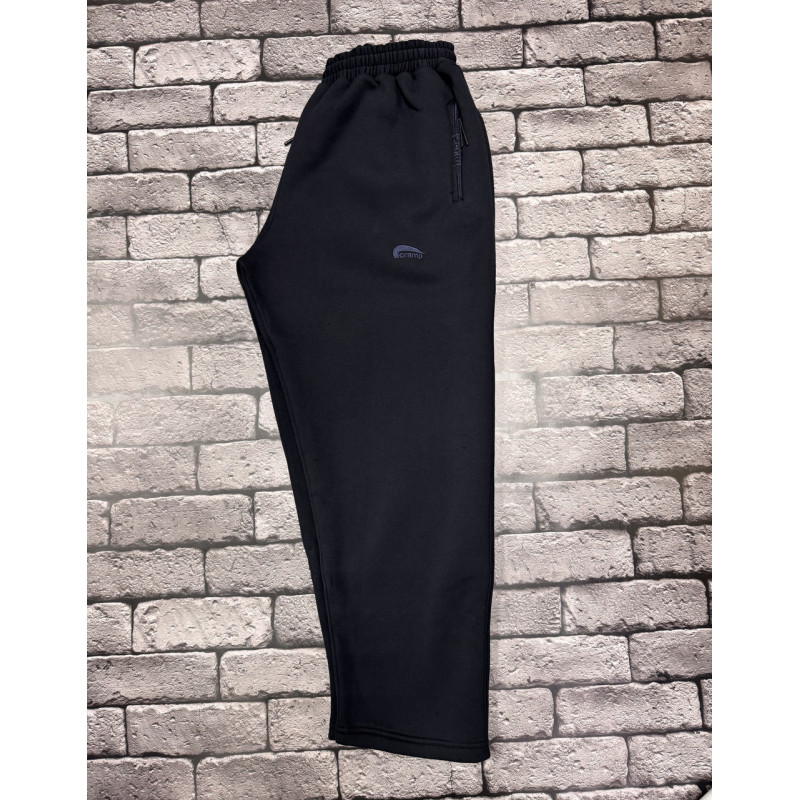 Штани спортивні теплі Cramp Фліс чоловічі великі розміри 6XL-10XL, 8XL, Чорний
