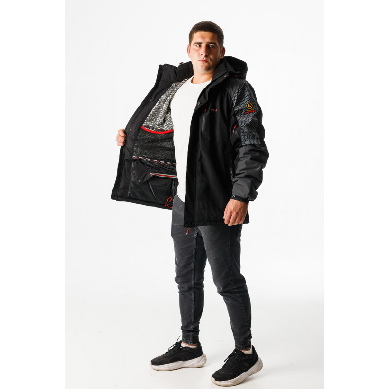 Термокуртка зимняя RLA мужская M-XXXL , Черный,M