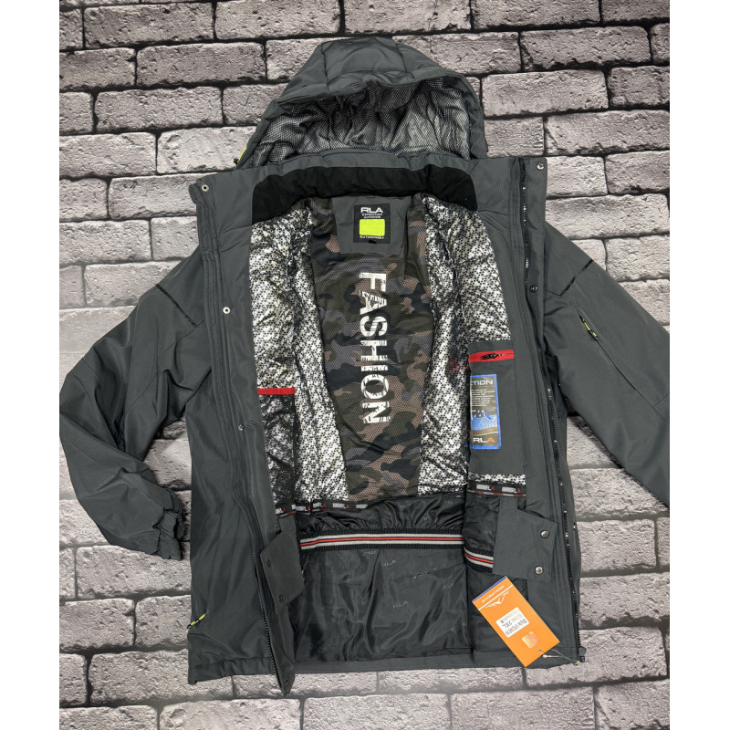 Куртка зимняя термо Rla мужская XXL-6XL большие размеры , Графит,6XL