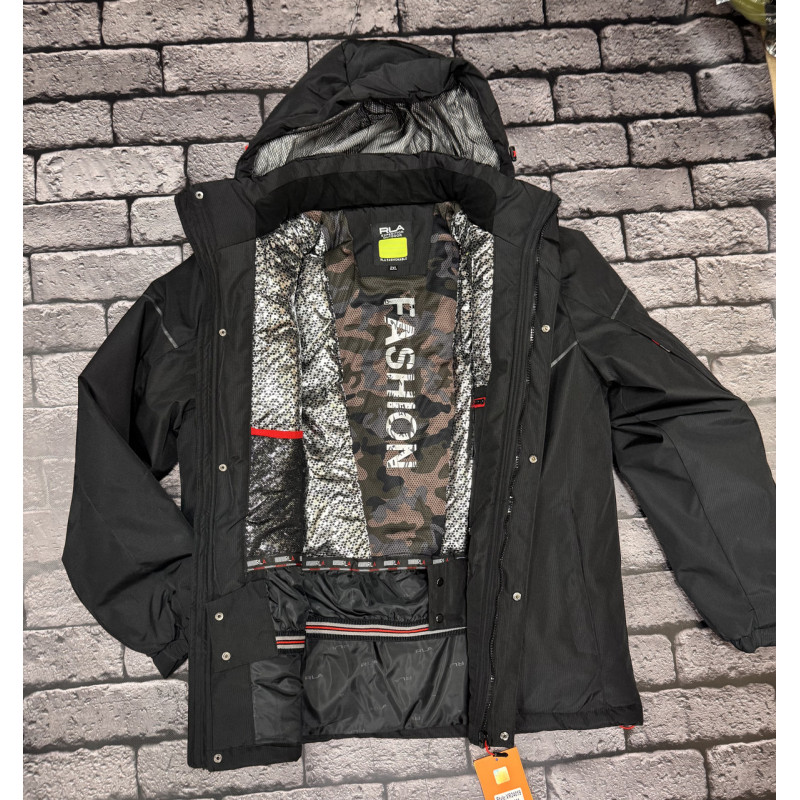 Куртка зимняя термо Rla мужская XXL-6XL большие размеры , Черный,XXXL