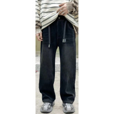 Джинсы скейтеры JDYZ теплые широкие для мальчика 11-17 лет багги на флисе , Синий 158