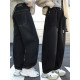 Джинси мом скейтери Bailong чоловічі теплі широкі баггі на флісі , 32, Чорний