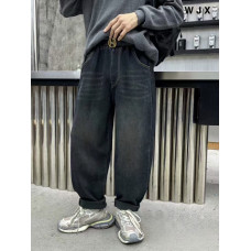 Джинси мом скейтери Bailong чоловічі теплі широкі баггі на флісі , 31, Синій