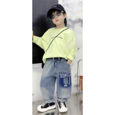 Джинсы Alder багги широкие для мальчика 4-7 лет скейтеры , 98, Голубой