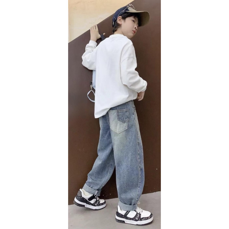 Джинсы Alder скейтеры широкие для мальчика 7-12 лет багги , Голубой 128