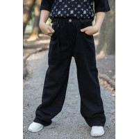 Джинсы JDYZ багги широкие для мальчика 8-13 лет , Черный 158