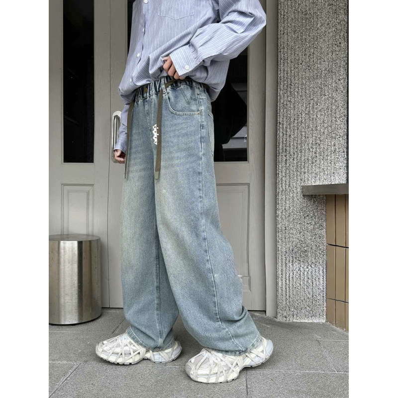 Джинсы JDYZ багги широкие для мальчика 8-13 лет , Черный 158