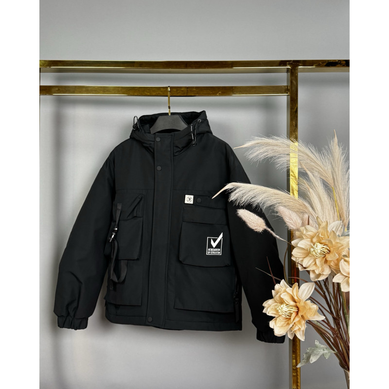 Куртка TH&TZ демисизонная для мальчика 8-11 лет , Черный,  128