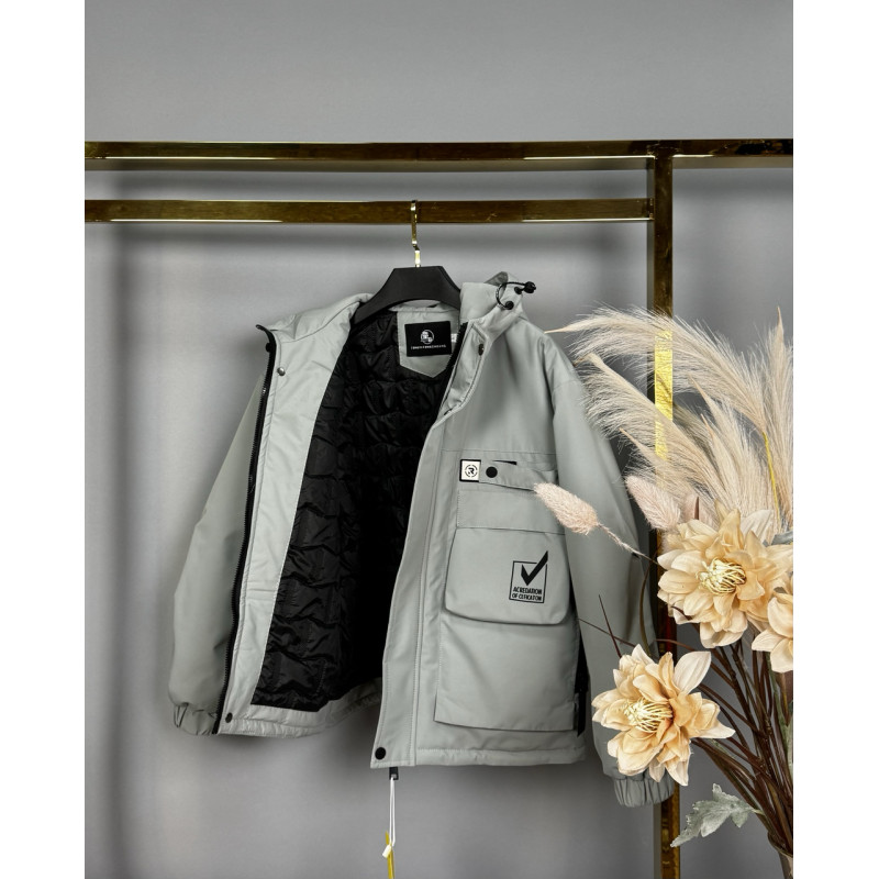 Куртка TH&TZ демисизонная для мальчика 8-11 лет , Серый,  128