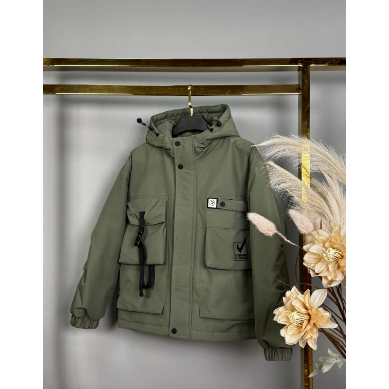 Куртка TH&TZ демисизонная для мальчика 8-11 лет , Хаки,  146