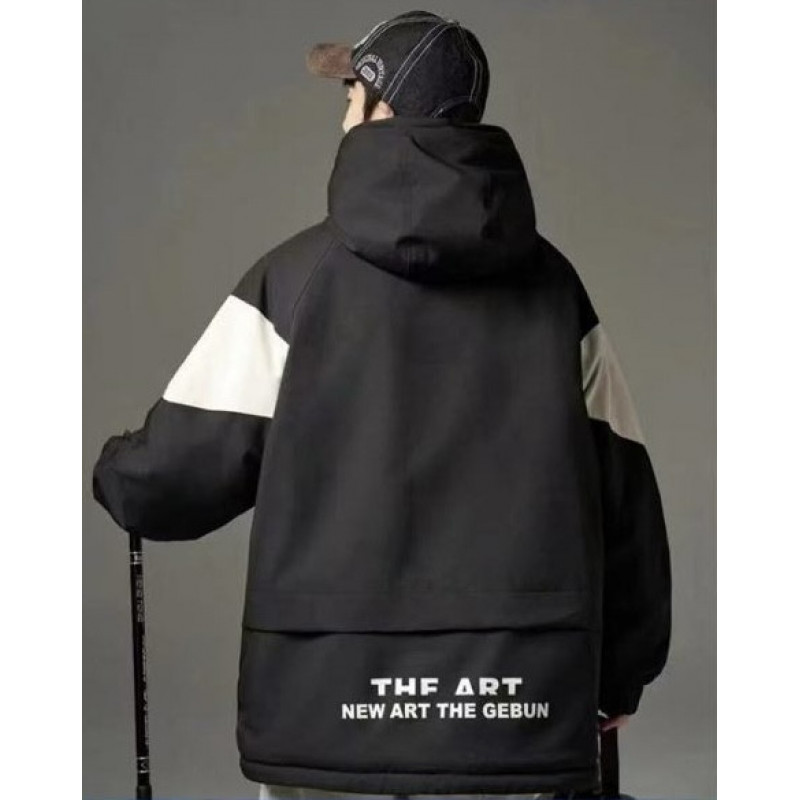 Куртка TH&TZ двухсторонняя оверсайз для мальчика 10-15 лет , Черный,  164