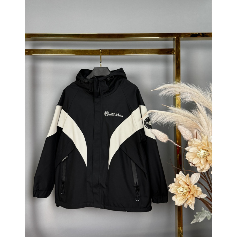 Куртка TH&TZ двухсторонняя оверсайз для мальчика 10-15 лет , Черный,  164