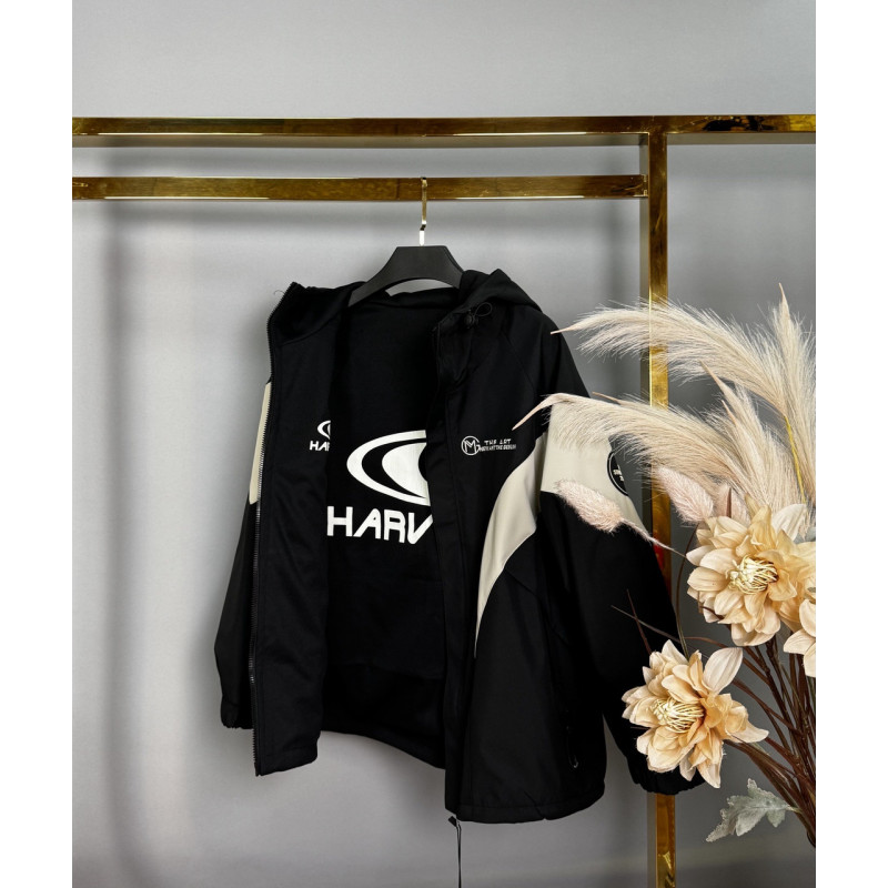 Куртка TH&TZ двухсторонняя оверсайз для мальчика 10-15 лет , Черный,  164