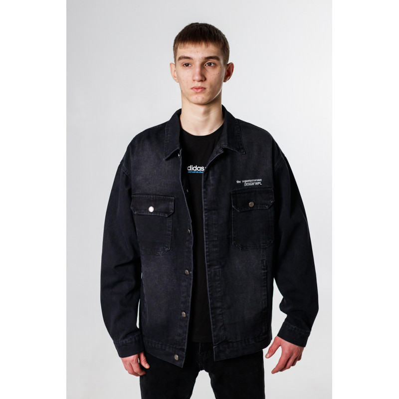 Куртка джинсовая PANDA мужская пиджак , Черный, M