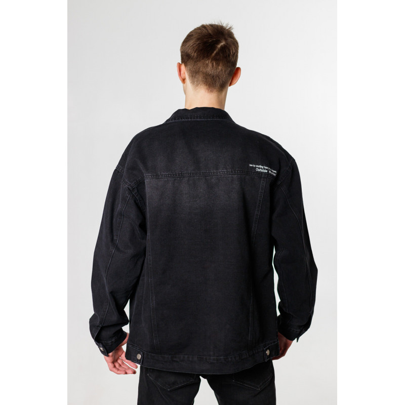 Куртка джинсовая PANDA мужская пиджак , Черный, XXXL