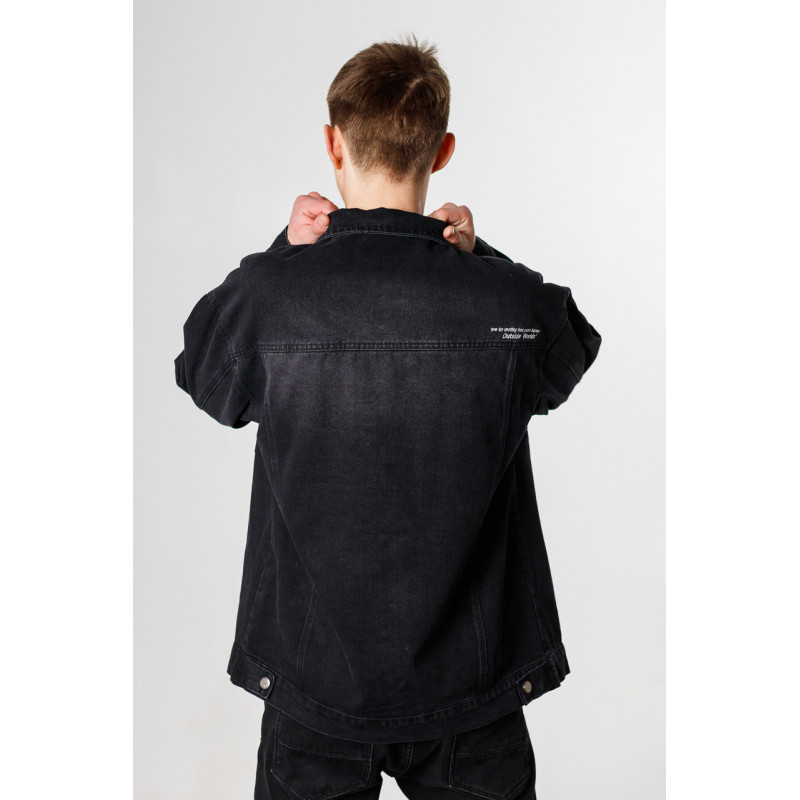 Куртка джинсовая PANDA мужская пиджак , Черный, XXXL