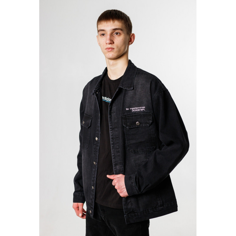 Куртка джинсовая PANDA мужская пиджак , Черный, XXL