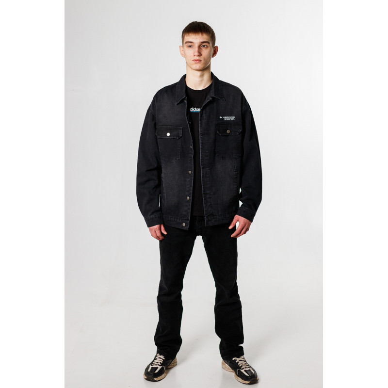 Куртка джинсовая PANDA мужская пиджак , Черный, L