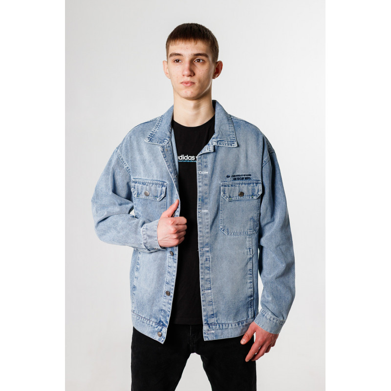 Куртка джинсовая PANDA мужская пиджак , Голубой, XXL