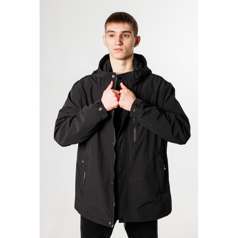 Куртка мужская Panda демисезонная большие размеры 52-60 р-ра , Черный, XXXL