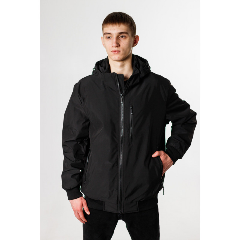 Куртка мужская Panda демисезонная манжет большие размеры 52-60 р-ра , Черный, 6XL