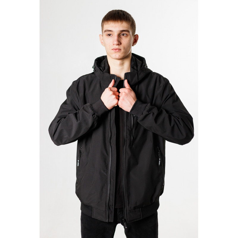 Куртка мужская Panda демисезонная манжет большие размеры 52-60 р-ра , Черный, XXXL