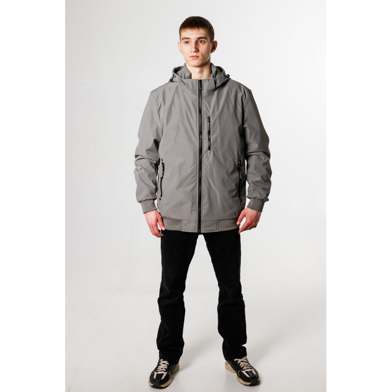 Куртка мужская Panda демисезонная манжет большие размеры 52-60 р-ра , Серый, 4XL