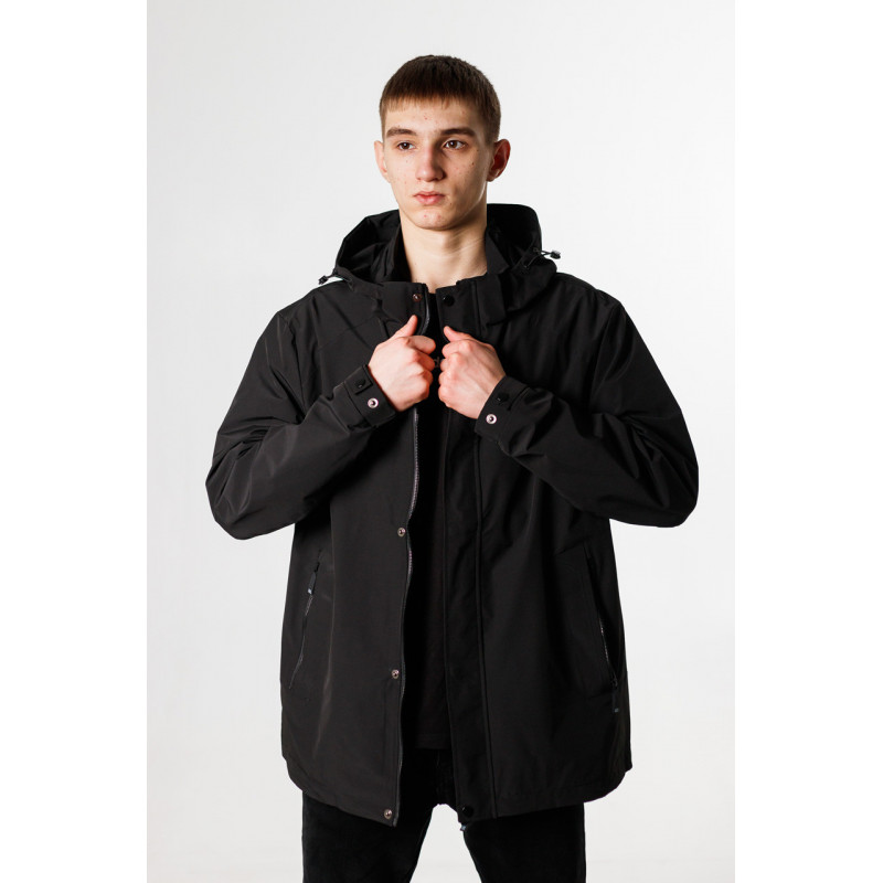 Ветровка мужская Panda большие размеры 52-60 р-ра , Черный, XXL