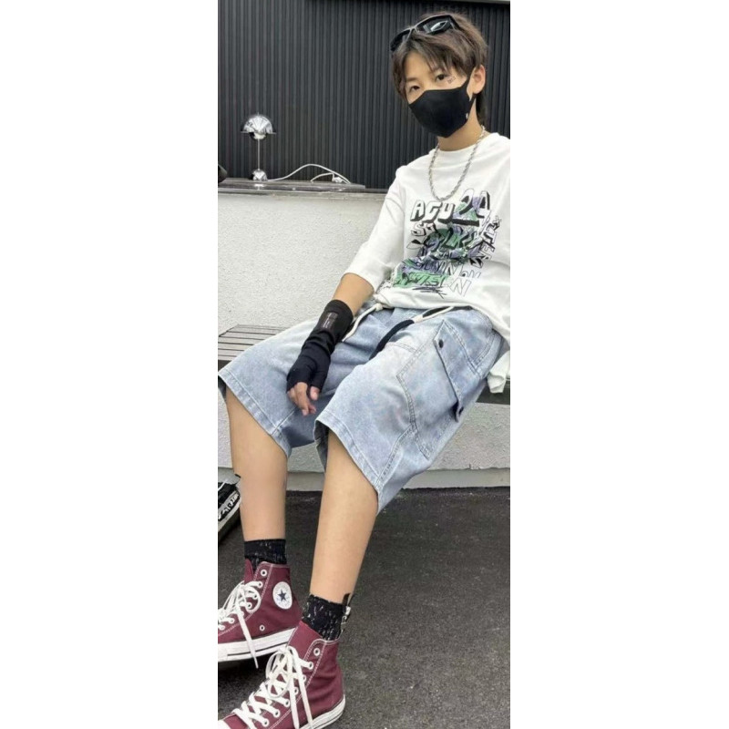 Шорты багги Waiyi Kids широкие для мальчика 9-14 лет , 140, Голубой