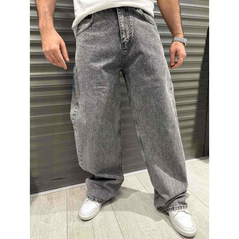 Джинсы  John Lucca мужские широкие багги.принт , 28,  Синий