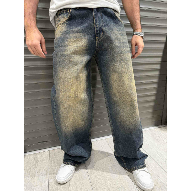 Джинсы  John Lucca мужские широкие багги.принт , 27,  Серый