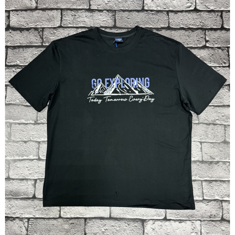 Футболка Panda мужская большого размера , 6XL,Бордовый