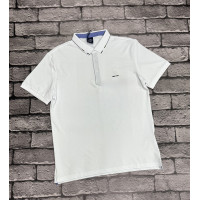 Футболка поло Panda мужская с воротником, XXXL,Белый