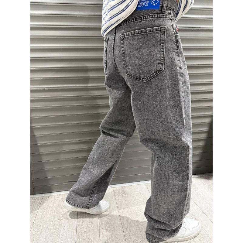 Джинсы скейтер Willmen Big Boy широкие для мальчика 9-17 лет , Серый 140