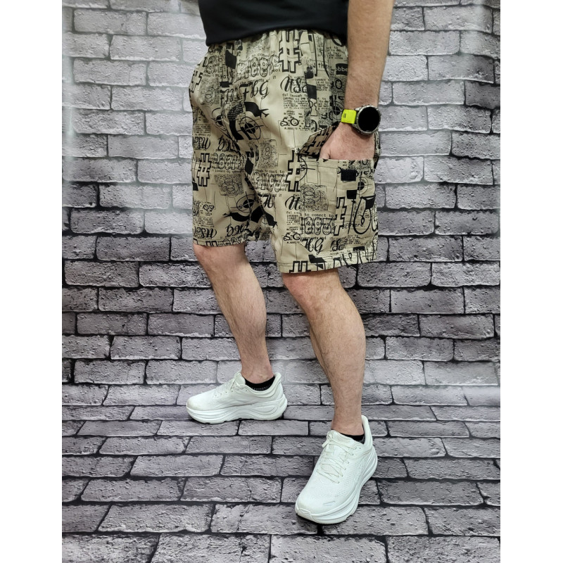 Шорты Sport большого размера мужские коттон , Бежевый, 7XL
