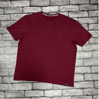 Мужская однотонная хлопковая футболка Red Down больших размеров ,8XL,Бордовый