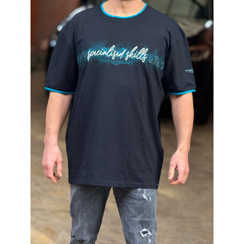 Футболка мужская  Red Down большого размера , 6XL,Синий