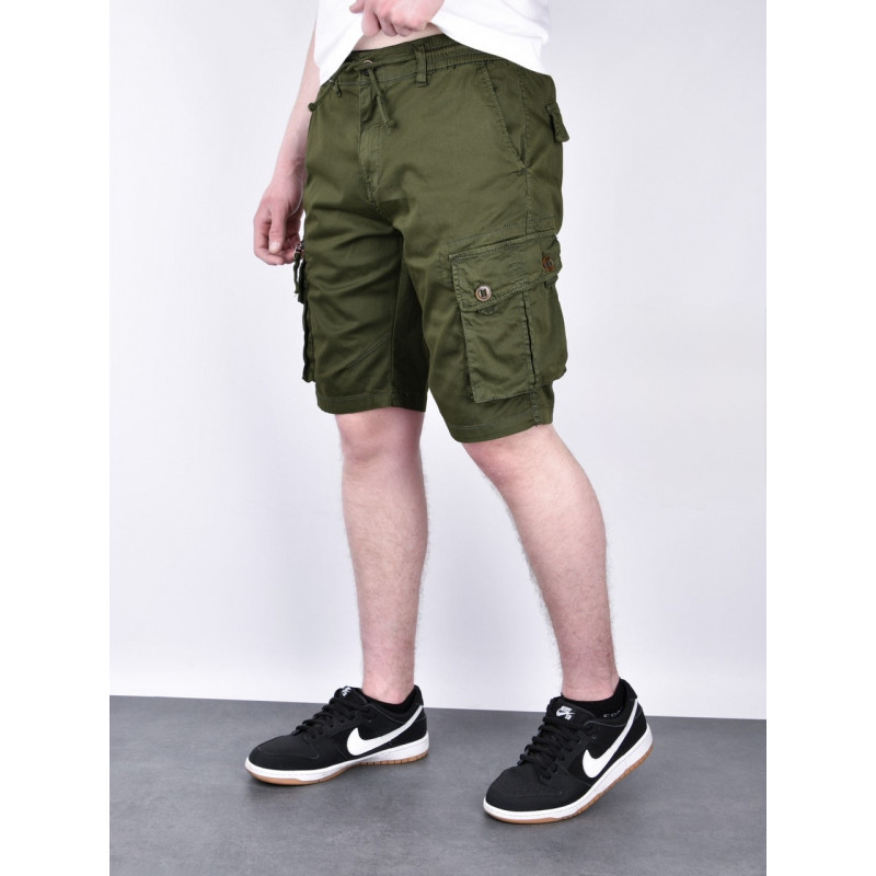 Мужские бриджи BaronJNS карго Турция — хлопок с эластаном, глубокие карманы, на резинке , 32, Хаки