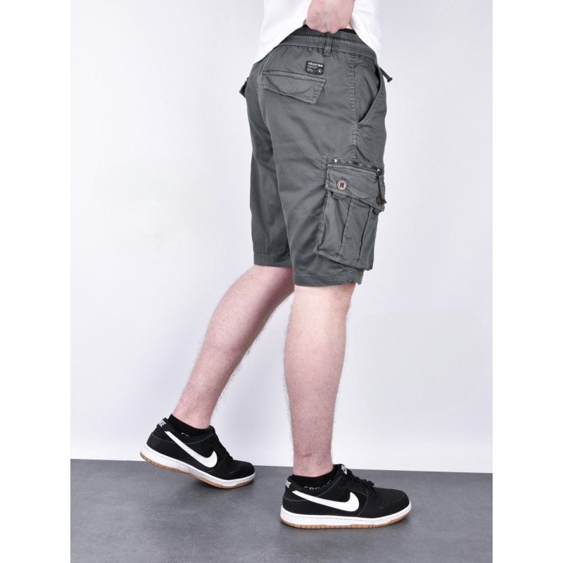 Мужские бриджи BaronJNS карго Турция — хлопок с эластаном, глубокие карманы, на резинке , 38, Серый